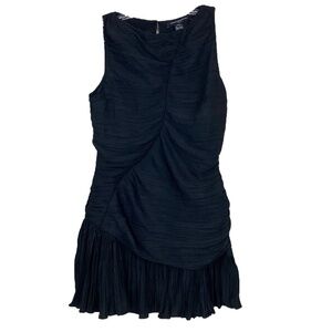 French Connection Mini Dress Althea Ruched Pleated Black
